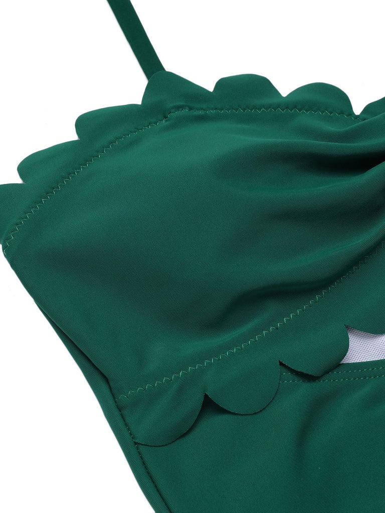 Costumi intero lacci cava verde scuro anni '40
