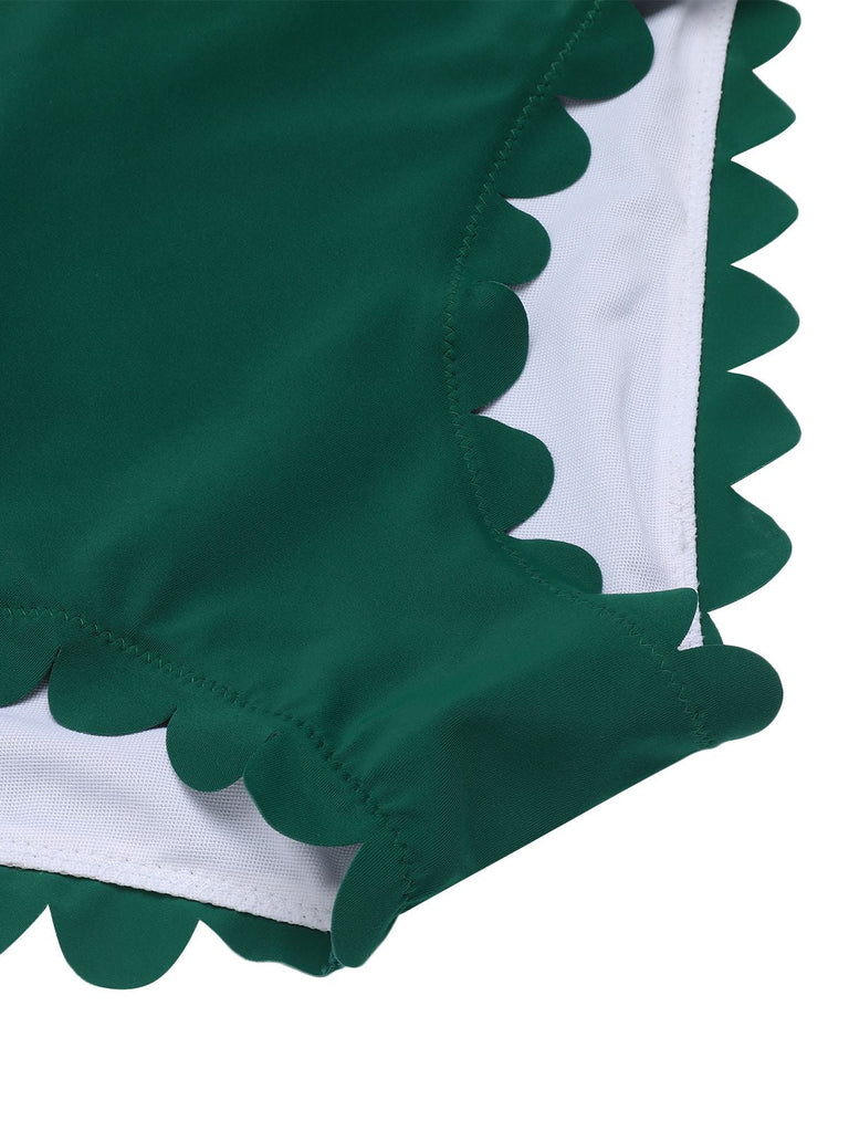 Costumi intero lacci cava verde scuro anni '40
