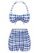 Costumi con pied de poule fiocco blu anni '40