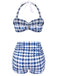 Costumi con pied de poule fiocco blu anni '40