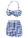 Costumi con pied de poule fiocco blu anni '40