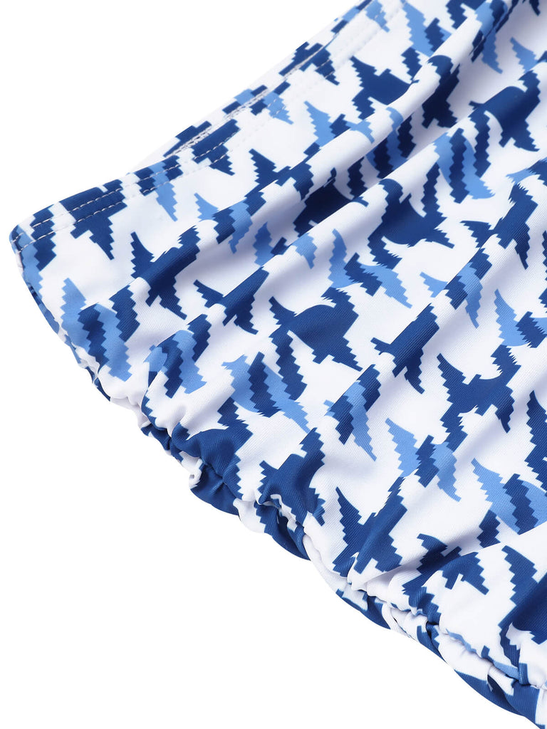 Costumi con pied de poule fiocco blu anni '40