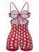 Costumi intero stampa floreale con spalline rosso anni '50