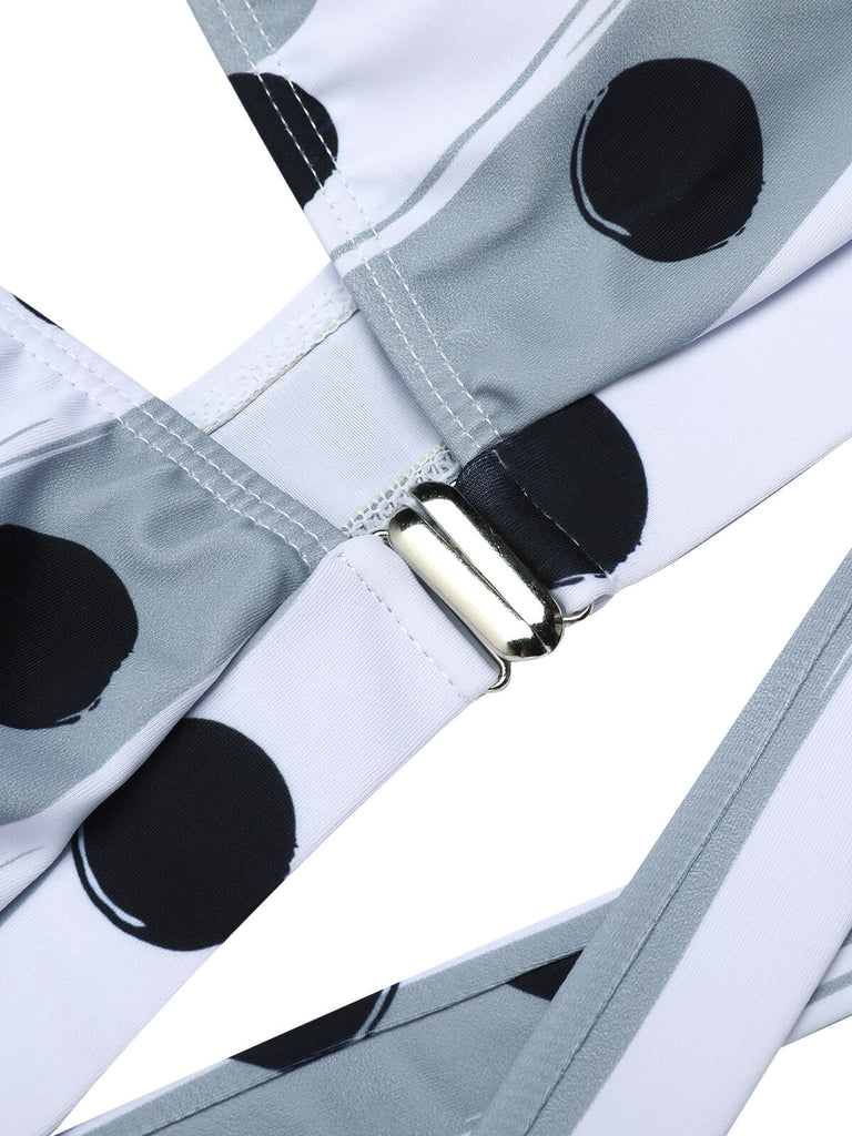 Costumi a pois a righe volant con spalline anni '40