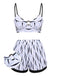 Costumi increspature dell'acqua con spalline patchwork anni '50