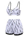 Costumi increspature dell'acqua con spalline patchwork anni '50