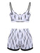 Costumi increspature dell'acqua con spalline patchwork anni '50