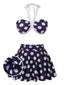 Costumi a pois scollo all'americana  blu navy anni '40