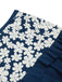 Costumi con floreale volant scollo all'americana blu anni '40