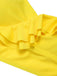 2PCS Costumi con scollo a V volant a girasole giallo anni '50