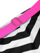 Set bikini a righe volant a contrasto arcobaleno anni '50