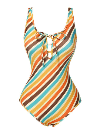 Costumi ritagli a righe diagonali anni '60