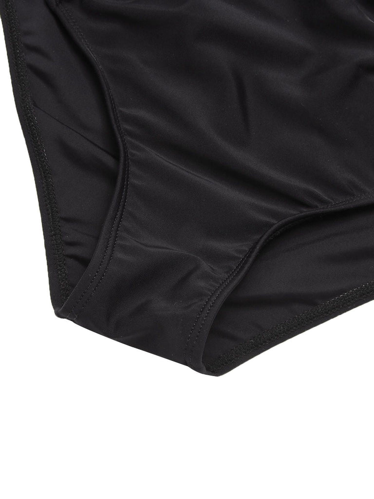 Set bikini in pizzo colorblock bianco e nero anni '30