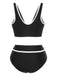 Set bikini a vita alta con finiture a contrasto anni '50