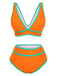 Set bikini a vita alta con finiture a contrasto anni '50