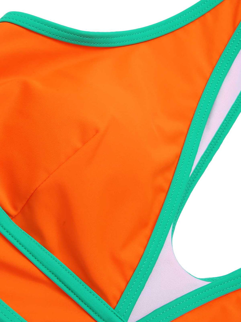 Set bikini a vita alta con finiture a contrasto anni '50