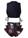 Tankini con rosa teschio lacci nero anni '70