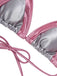 Set bikini metallizzato con volant colorblock anni '70