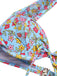 Set bikini volant fiori a fiorellini blu anni '50