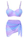 Set Bikini conchiglia spalline di perle blu anni '60