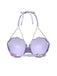 Top da bagno conchiglie con catena di perle viola anni '70