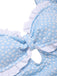 Costumi intero floreale con volant blu anni '40