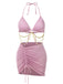 bikini e copricostume con catena e cristalli scintillanti anni '70