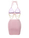 bikini e copricostume con catena e cristalli scintillanti anni '70
