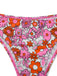 2PCS Set bikini e copricostume floreale cartoon multicolore anni '50