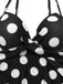 Costumi intero a pois spalline sottili nero anni '50