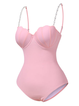 Costumi intero conchiglie con spalline di perle anni '50