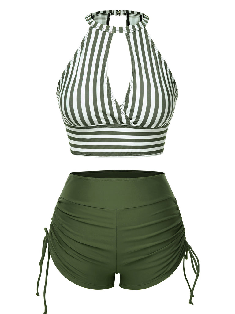 [Prevendita] Costumi a righe cava e scollo all'americana anni '50