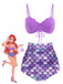 [Prevendita] Bikini a sirena scaglie di conchiglia lavanda anni '70