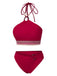 Set bikini stile principessa con perline rosso anni '70
