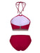 Set bikini stile principessa con perline rosso anni '70