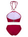 Set bikini stile principessa con perline rosso anni '70