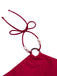 Set bikini stile principessa con perline rosso anni '70