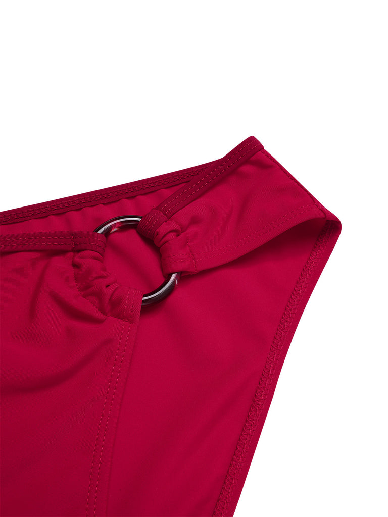 Set bikini stile principessa con perline rosso anni '70