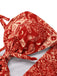 Costumi intero stampa Paisley cava spalline rosso anni '70