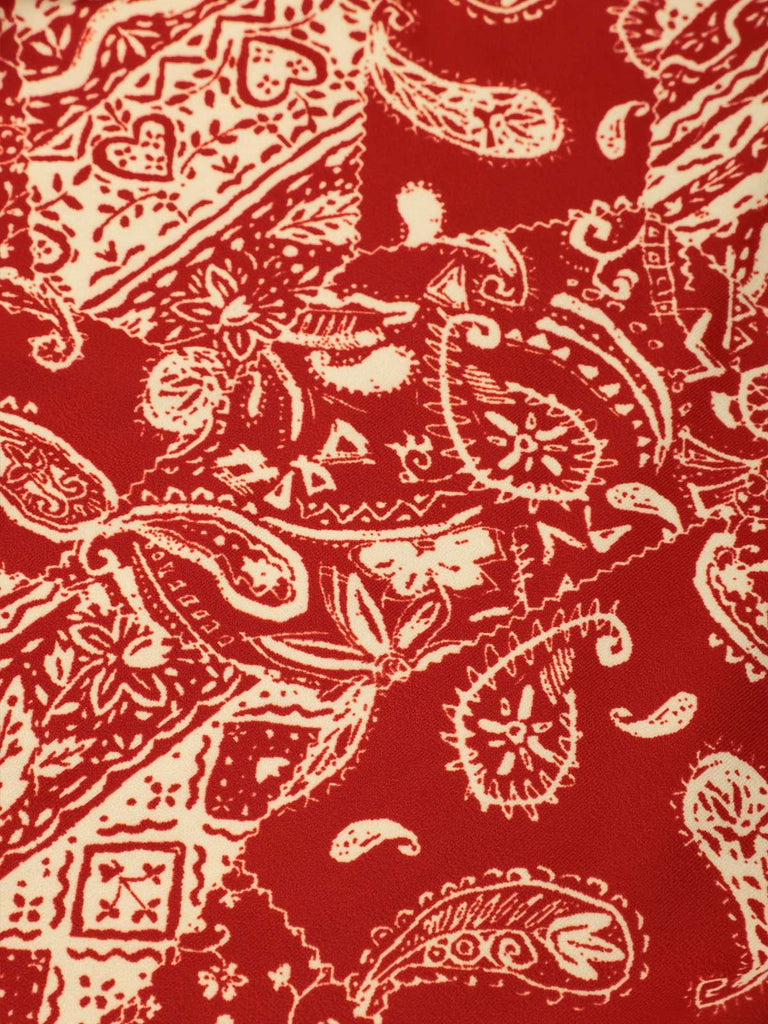 Costumi intero stampa Paisley cava spalline rosso anni '70