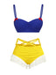 Costumi arricciato giallo e blu stile Biancaneve anni '50