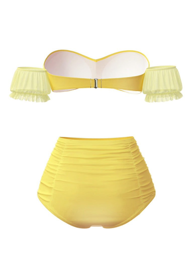 [Prevendita] Set di bikini a sbuffo con rose stile principessa di Belle anni '70