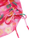 Set bikini e copricostume floreale a conchiglia spalline anni '60