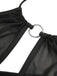 2PCS Set bikini e copricostume teschio gotico nero anni '80