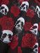 Costumi gonna teschio e rosa gotico nero e rosso anni '80