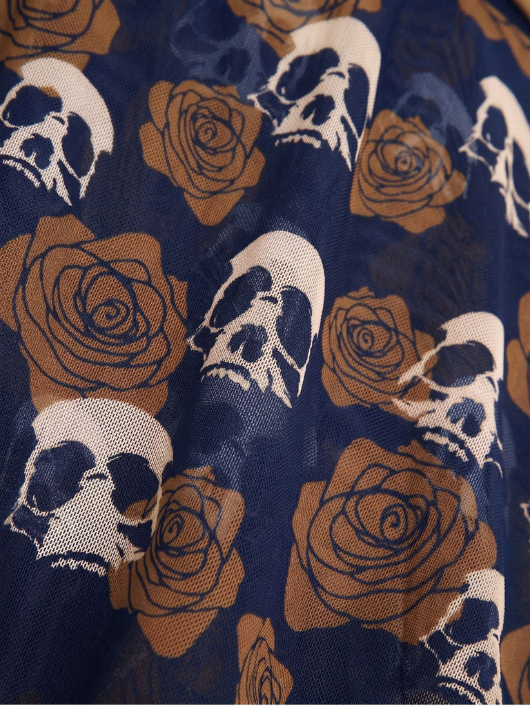 Costumi gonna teschio e rosa gotico nero e rosso anni '80