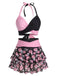 Costumi gonna teschio e rosa gotico nero e rosa anni '80