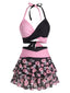 Costumi gonna teschio e rosa gotico nero e rosa anni '80