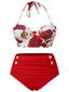 [Taglia Forti] Costumi rose scollo all'americana rosso anni '60
