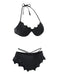 Set bikini gotico con ali di pipistrello nero anni '80